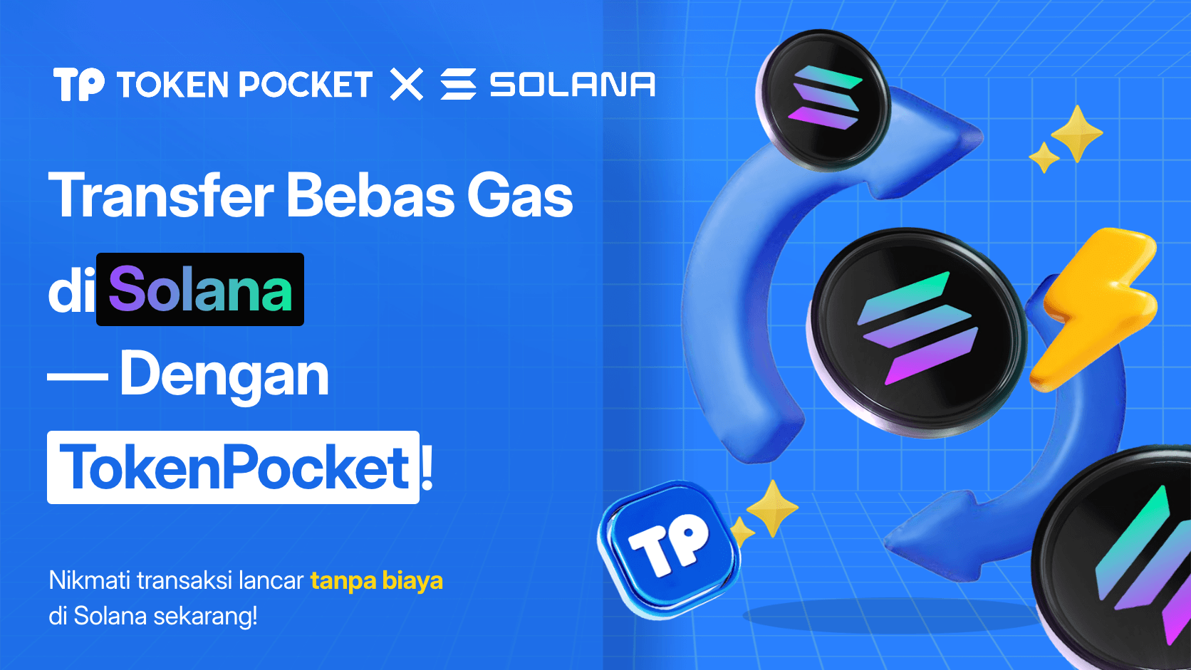 TokenPocket Layanan Baru: Transfer Tanpa Biaya Solana Gas!